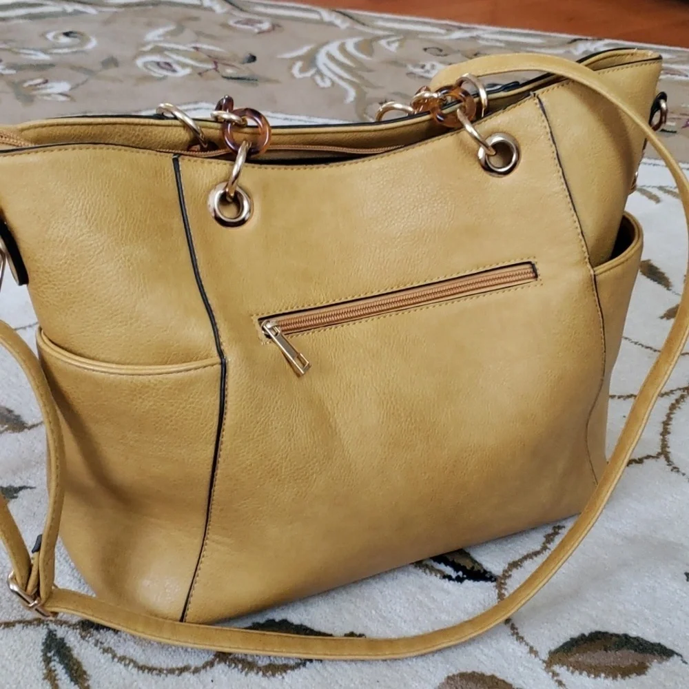MKF Collection Rylee Tote Handbag Vegan Leather Multi-Functional Crossbody Bag